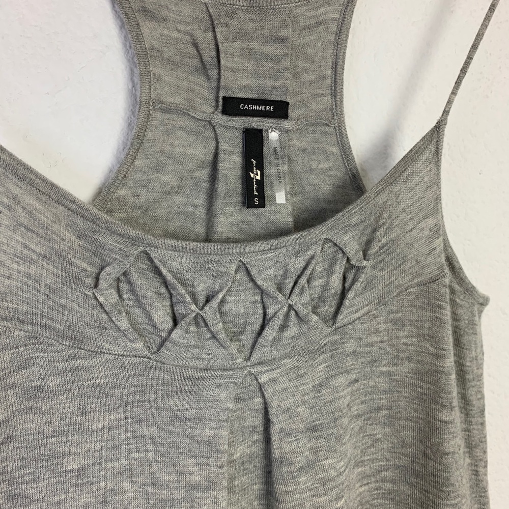 7 For All Mankind Gray Cashmere Tank Top Sz S - Picture 3 of 11